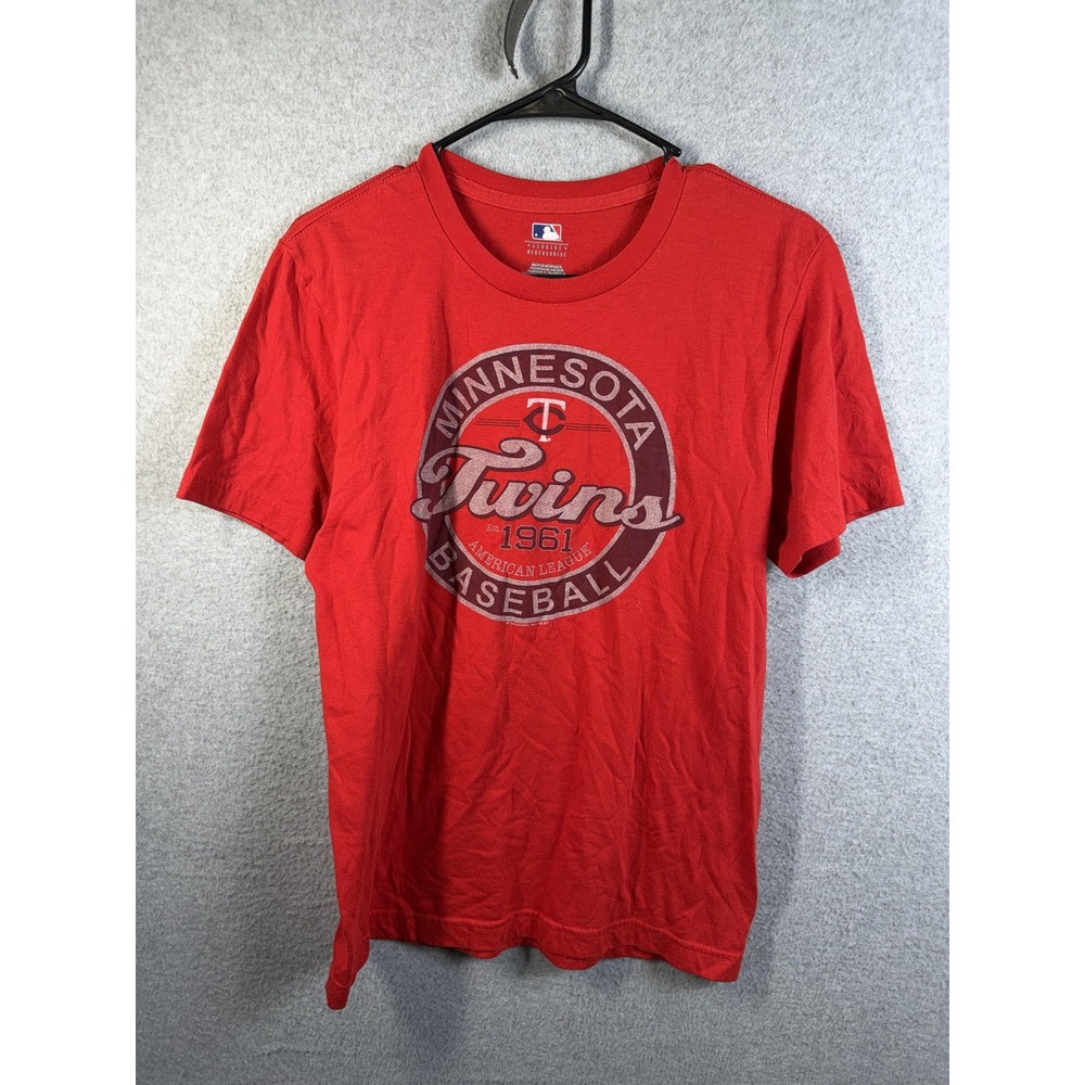 Vintage Minnesota Twins Shirt Mens Small Red MLB Baseball Graphic